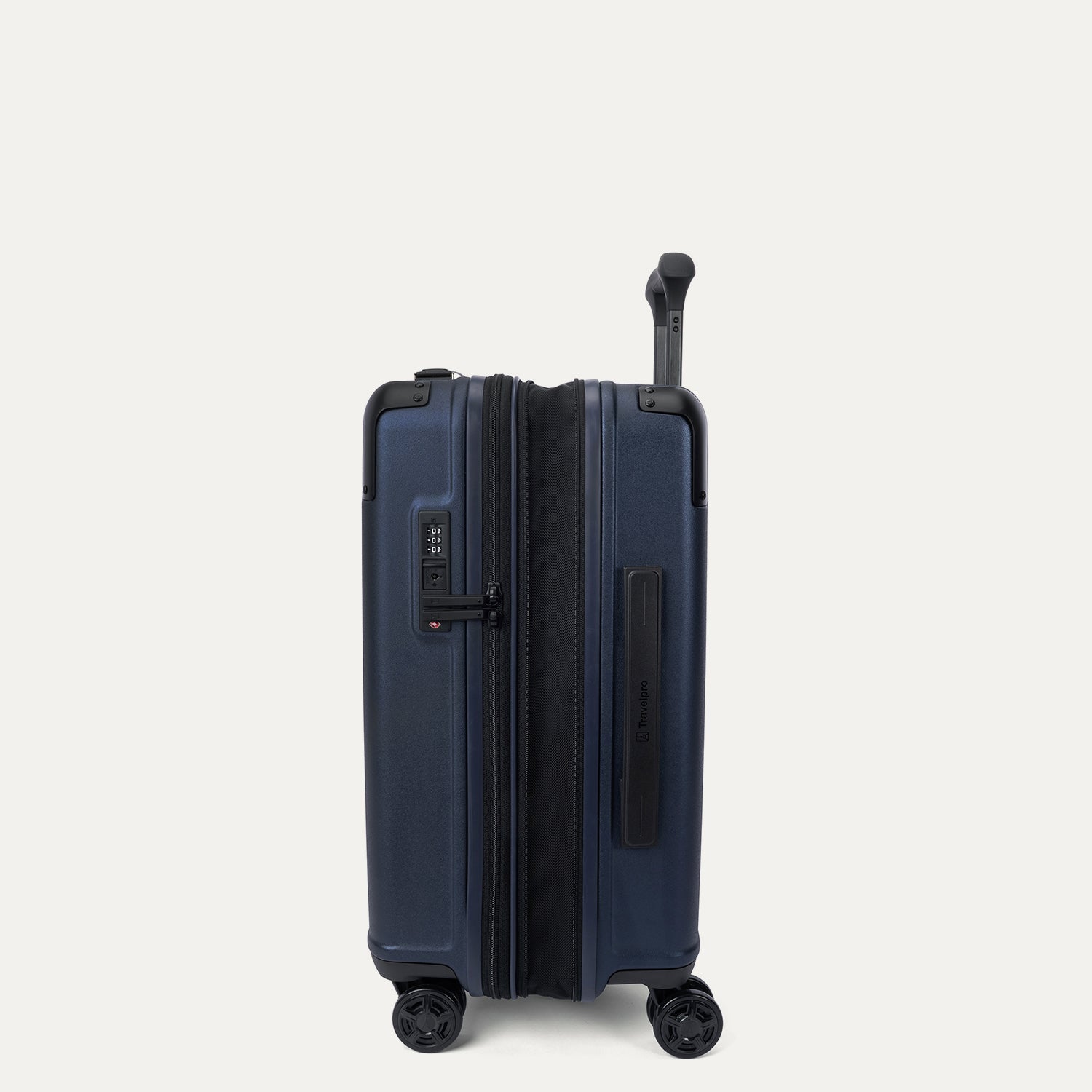 Travelpro Platinum Elite Hardside Carry-On Expandable Spinner in Aviator Navy — detail view