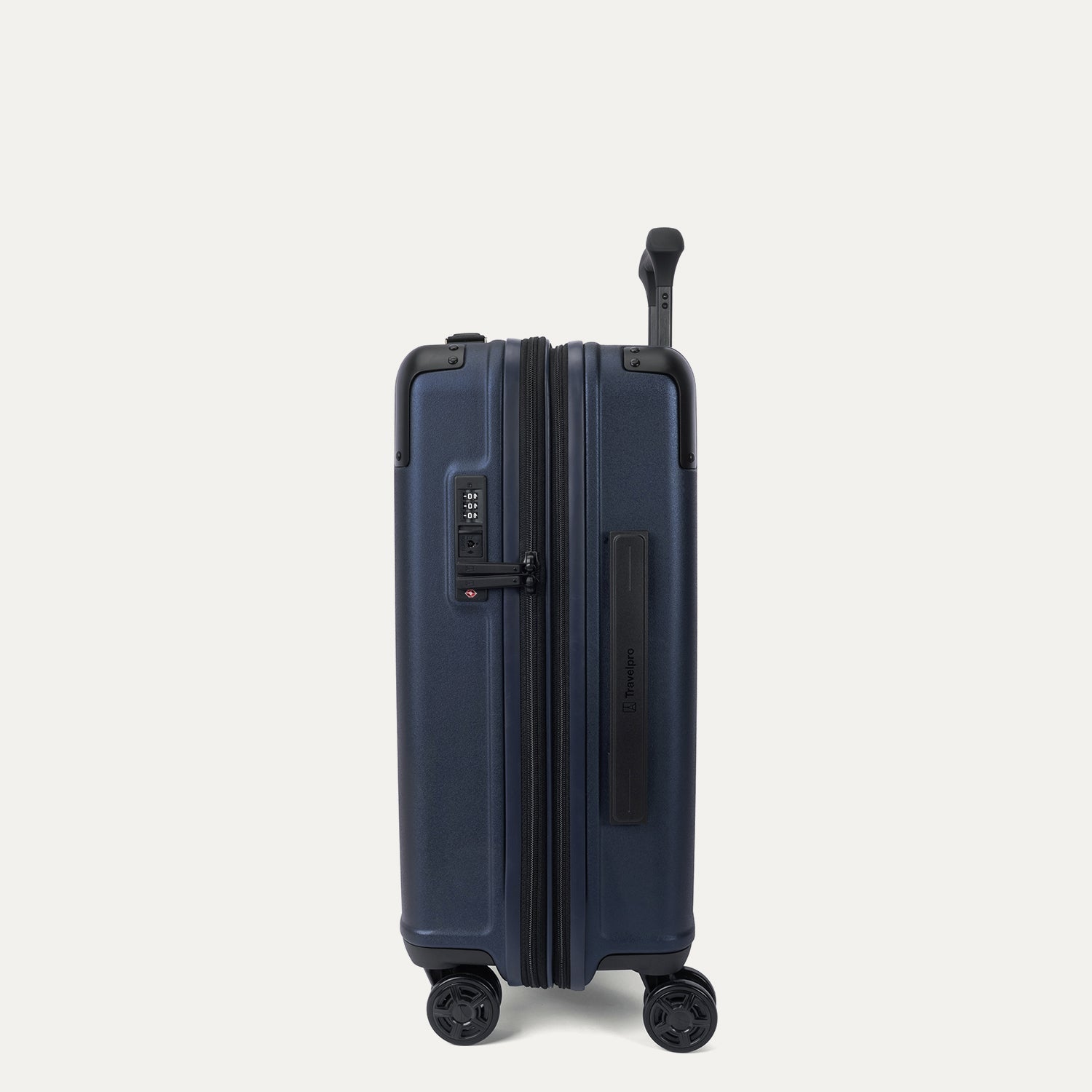 Travelpro Platinum Elite Hardside Carry-On Expandable Spinner in Aviator Navy — angle view 2