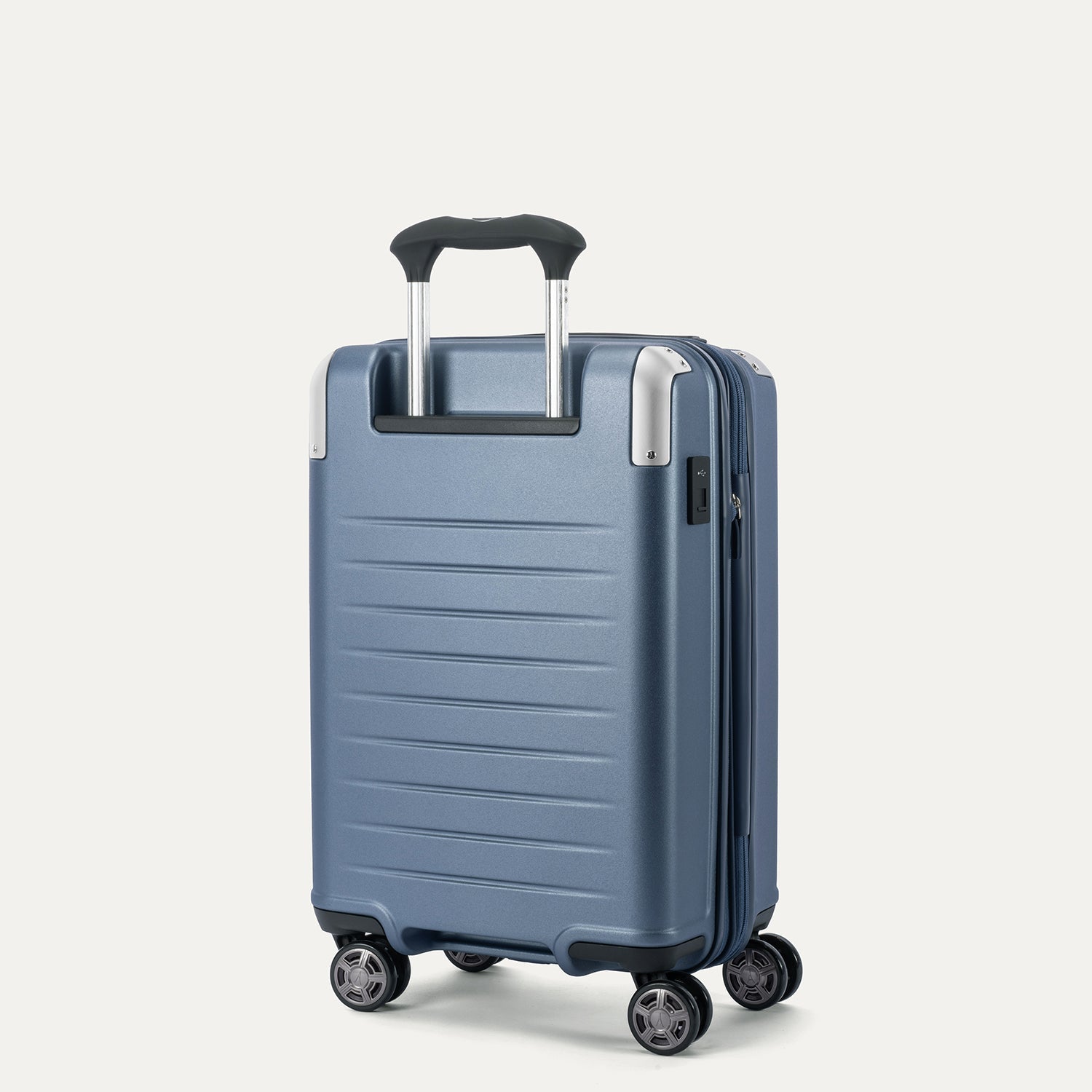 Travelpro Platinum Elite Hardside Carry-On Expandable Spinner in Dark Sky Blue — back view