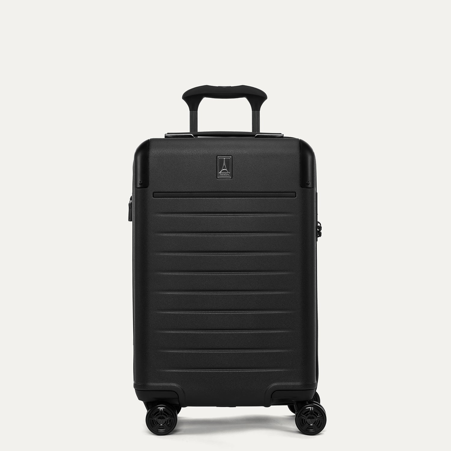 Travelpro Platinum Elite Hardside Carry-On Expandable Spinner in Jet Black — front view