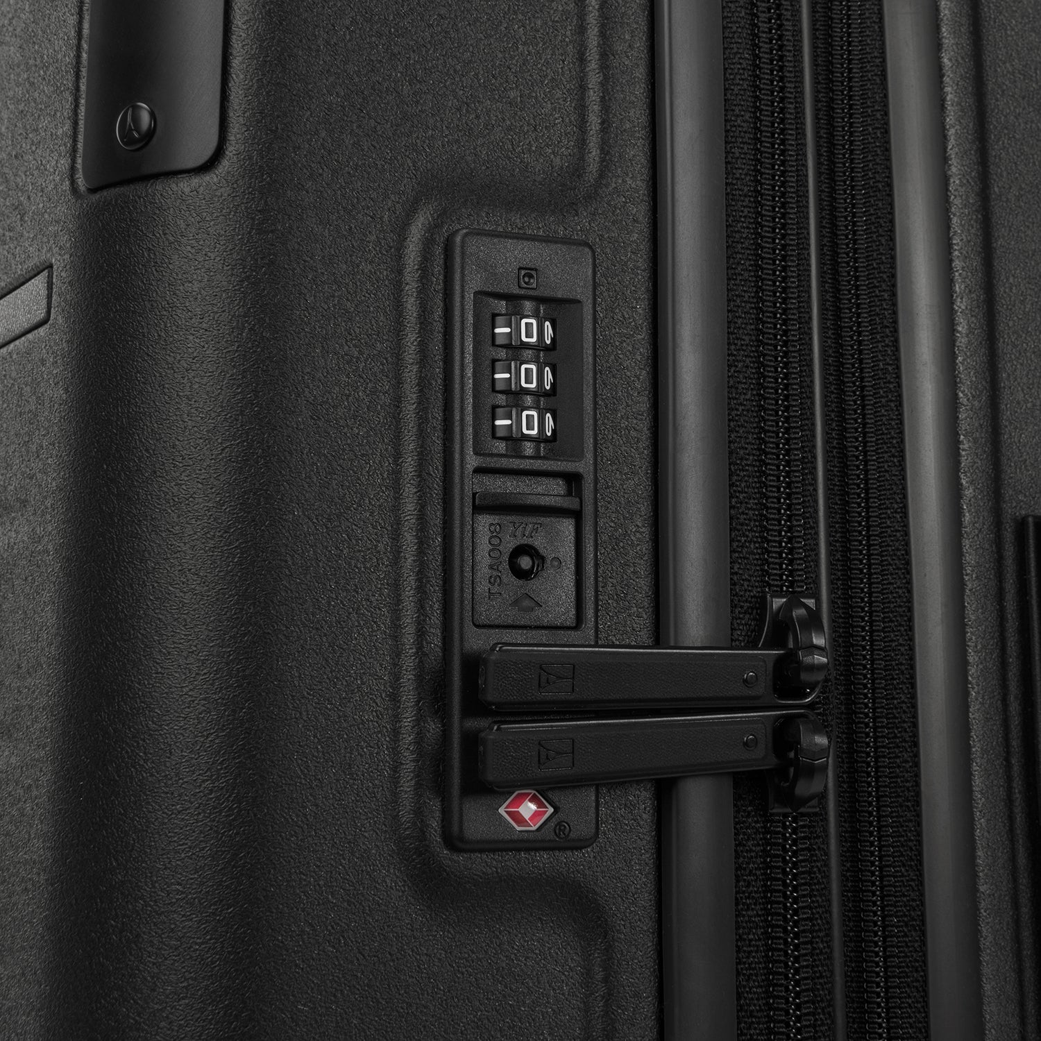 Travelpro Platinum Elite Hardside Carry-On Expandable Spinner in Jet Black — detail view