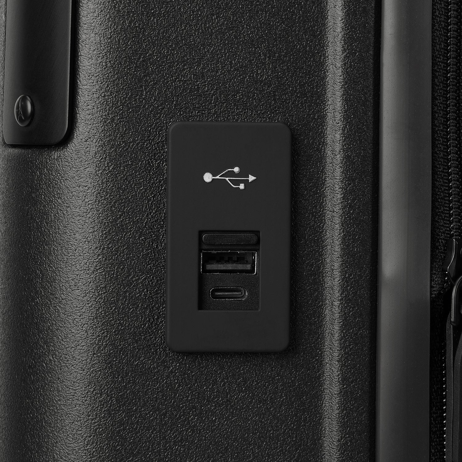 Travelpro Platinum Elite Hardside Carry-On Expandable Spinner in Jet Black — detail view