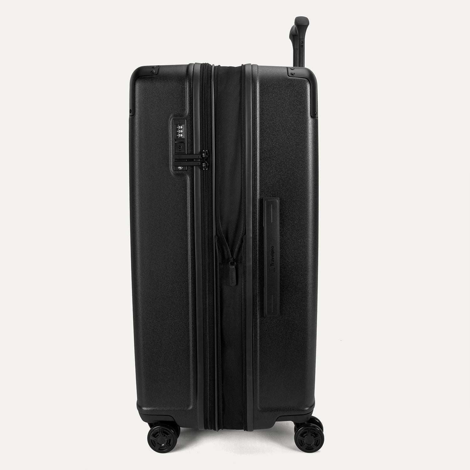 Travelpro Platinum Elite Hardside Large Check-In Expandable Spinner in Jet Black — angle view 3