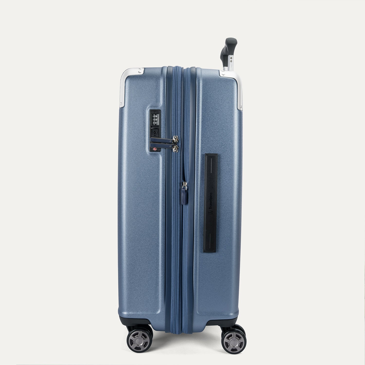 Travelpro Platinum Elite Hardside Medium Check-In Expandable Spinner in Dark Sky Blue — angle view 2