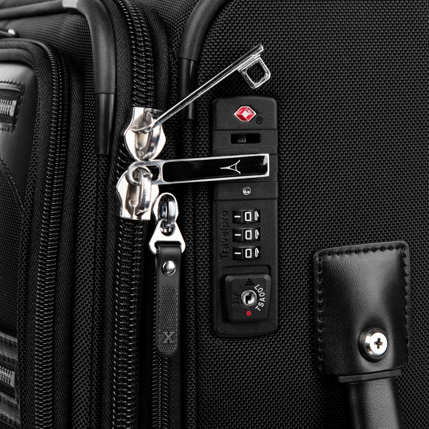 Travelpro Platinum Elite International Carry-On Expandable Spinner in Shadow Black — detail view 2