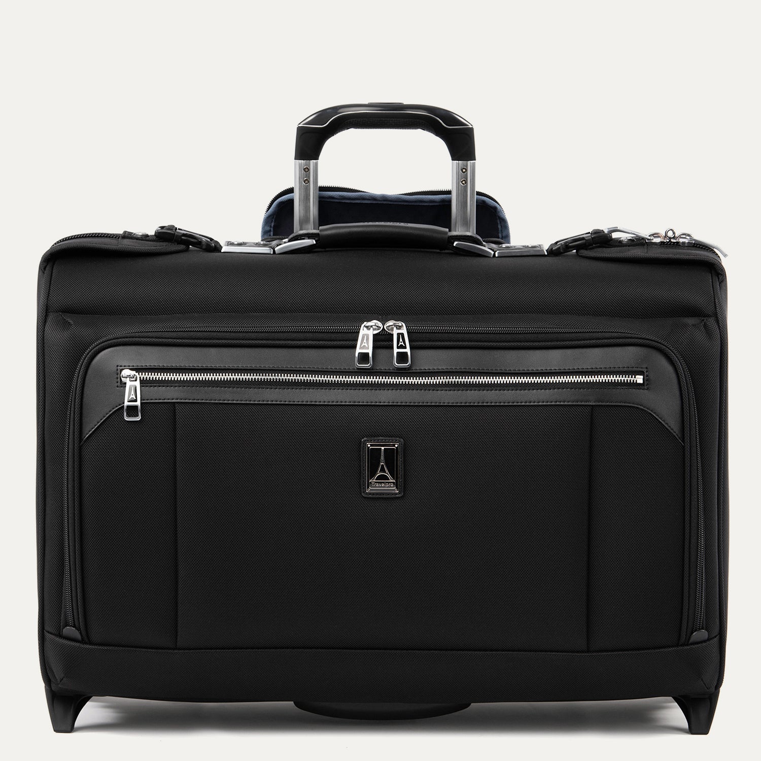 Travelpro Platinum Elite Carry-On Rolling Garment Bag in Shadow Black — front view