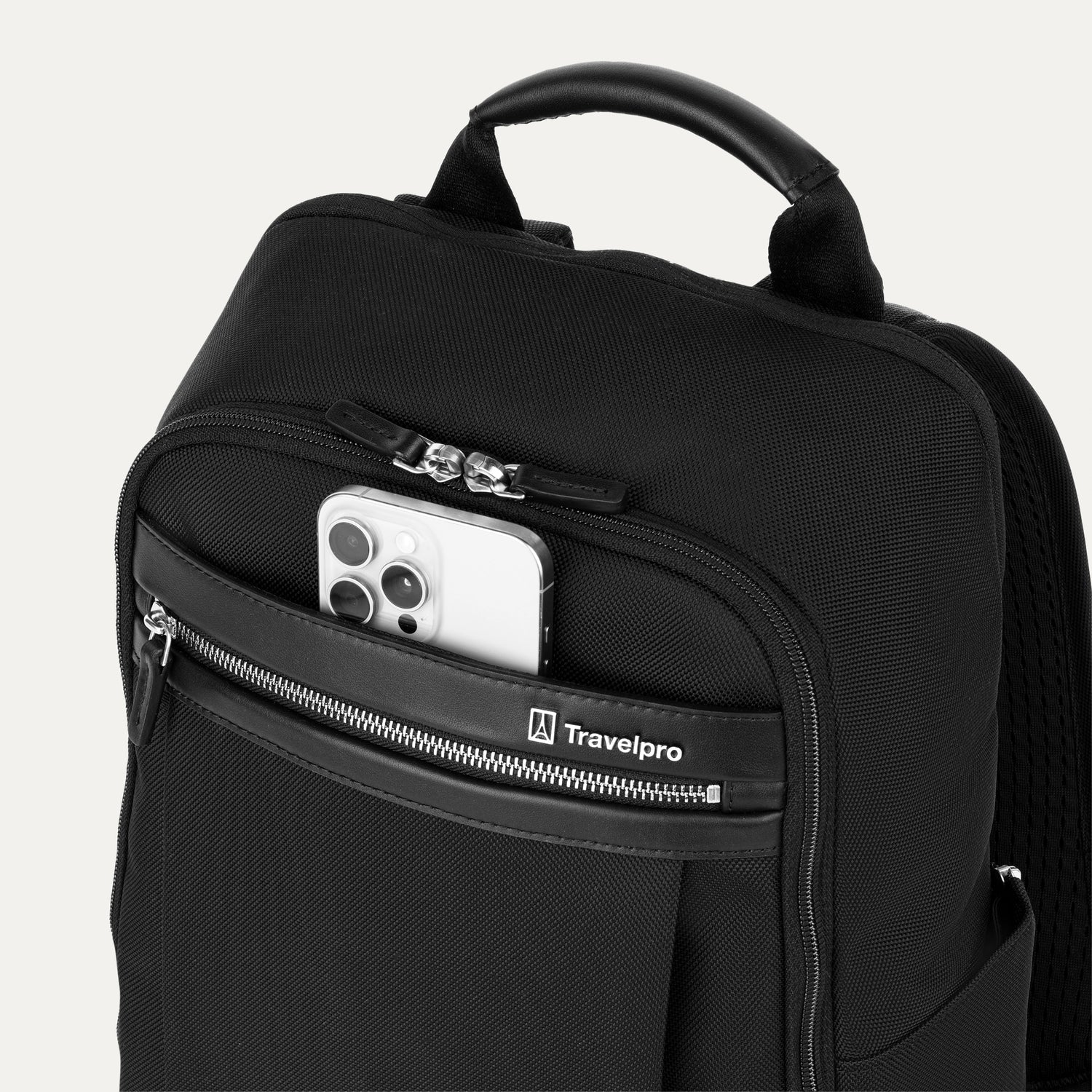 Travelpro Platinum Elite Slim Backpack in Black — detail view 2