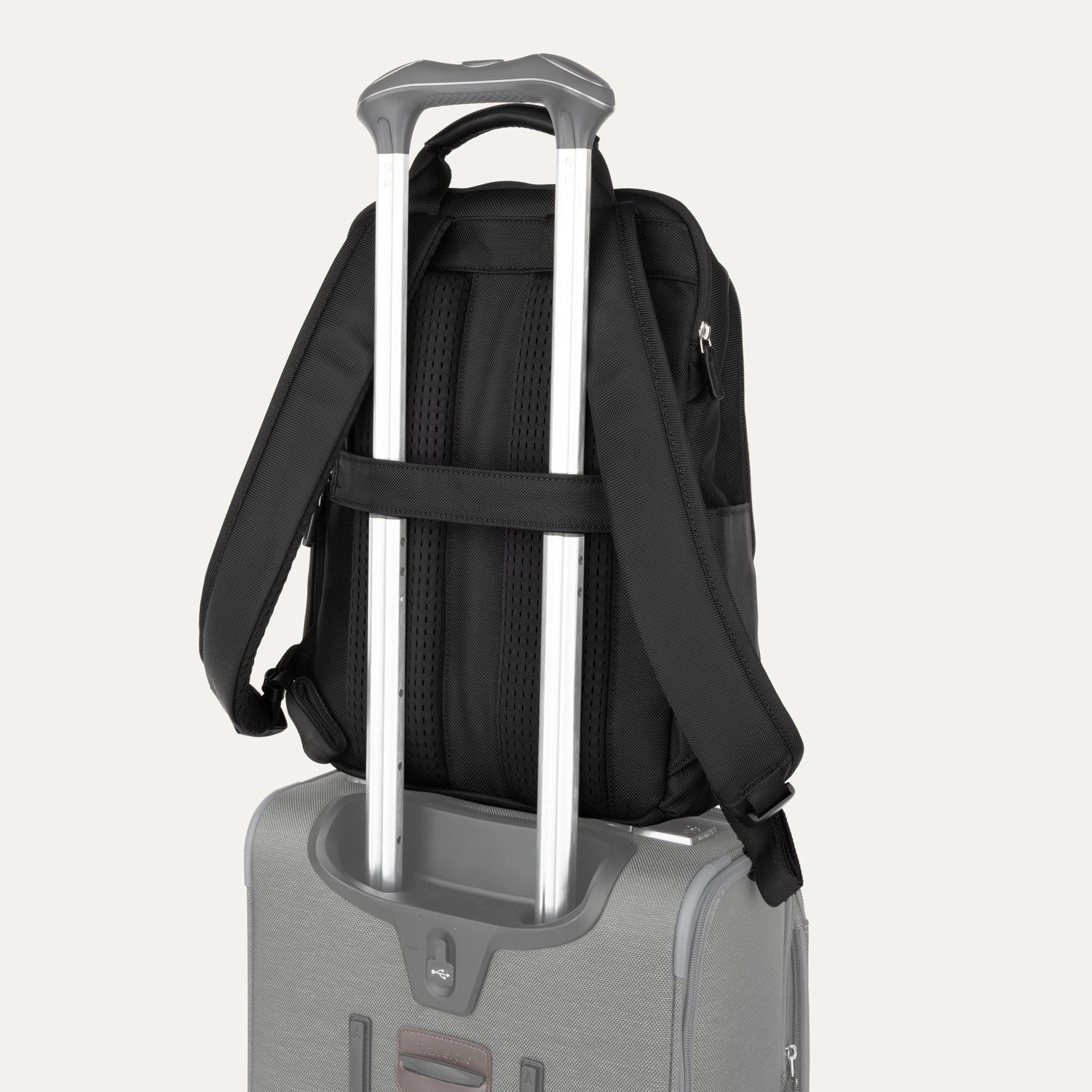 Travelpro Platinum Elite Slim Backpack in Black — detail view