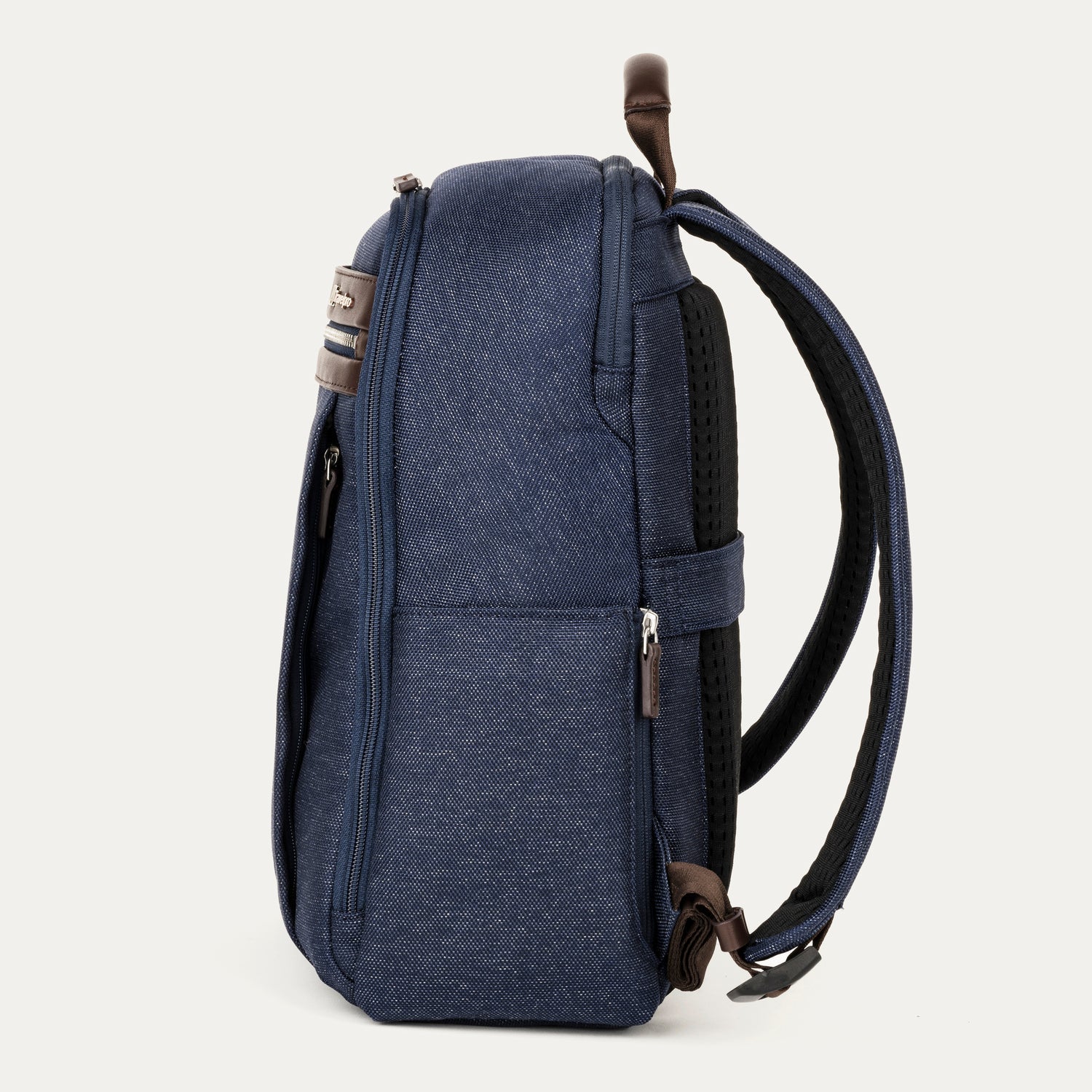 Travelpro Platinum Elite Slim Backpack in True Navy — angle view 3