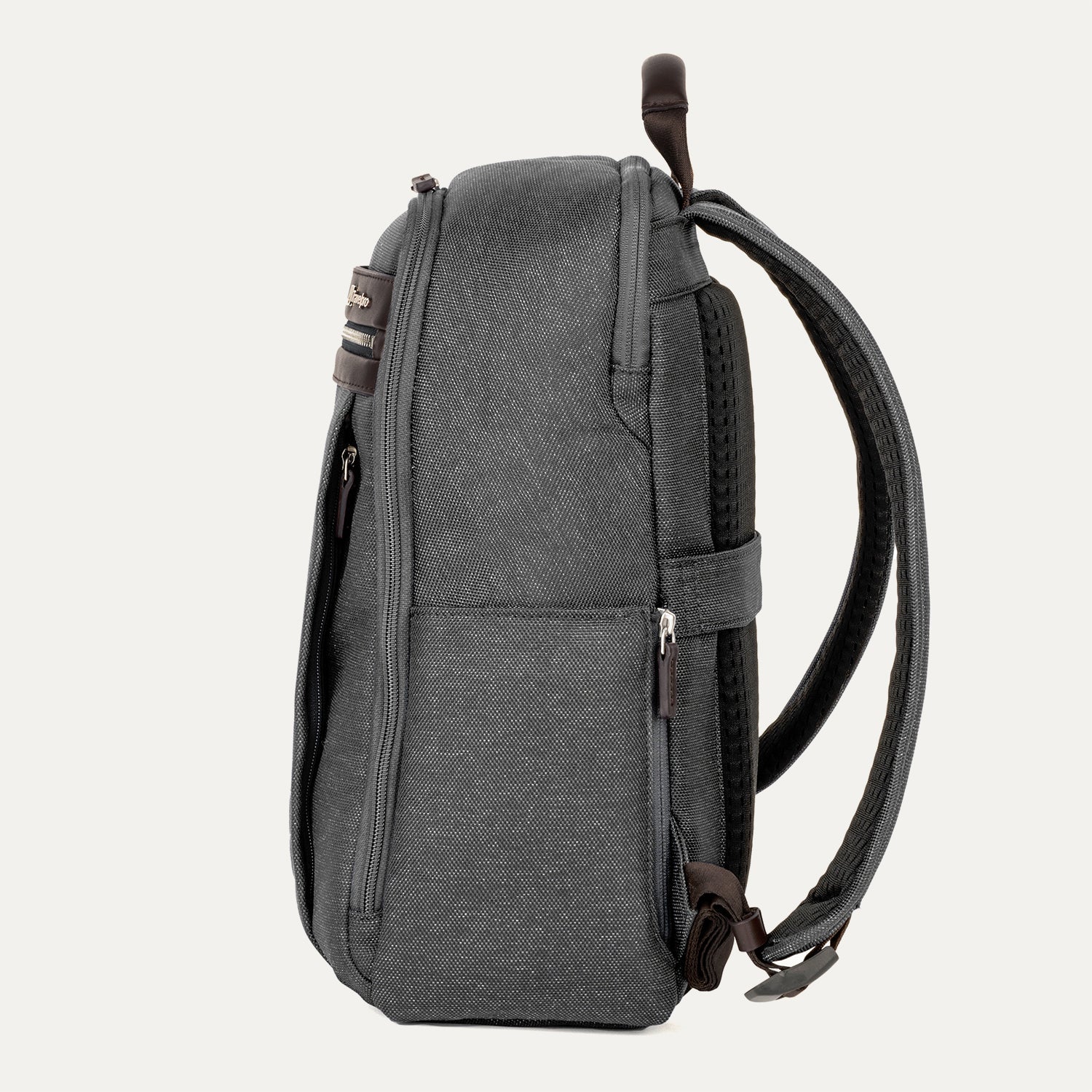 Travelpro Platinum Elite Slim Backpack in Vintage Grey — angle view 2