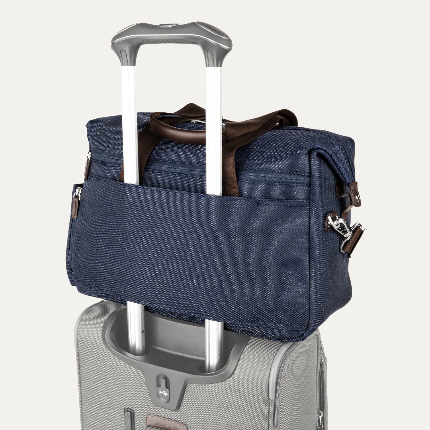 Travelpro Platinum Elite UnderSeat Tote in True Navy — detail view