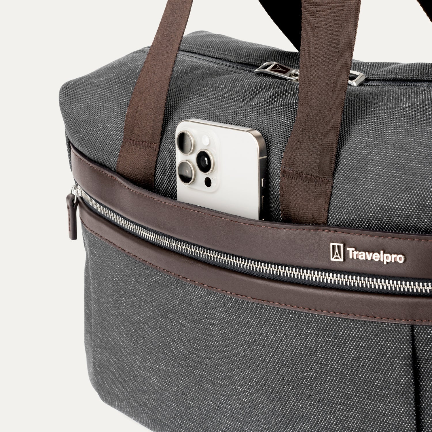 Travelpro Platinum Elite UnderSeat Tote in Vintage Grey — detail view 2