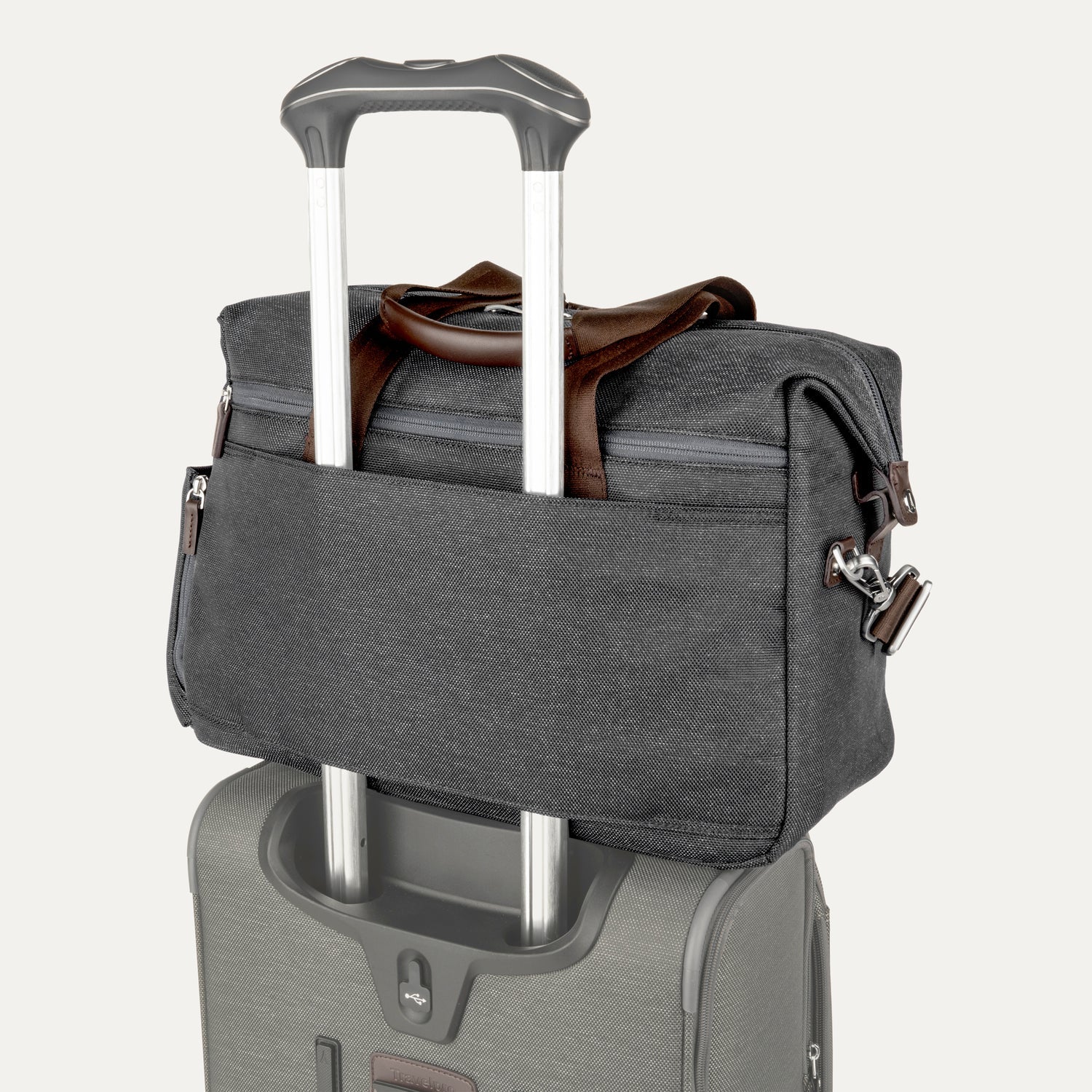 Travelpro Platinum Elite UnderSeat Tote in Vintage Grey — detail view
