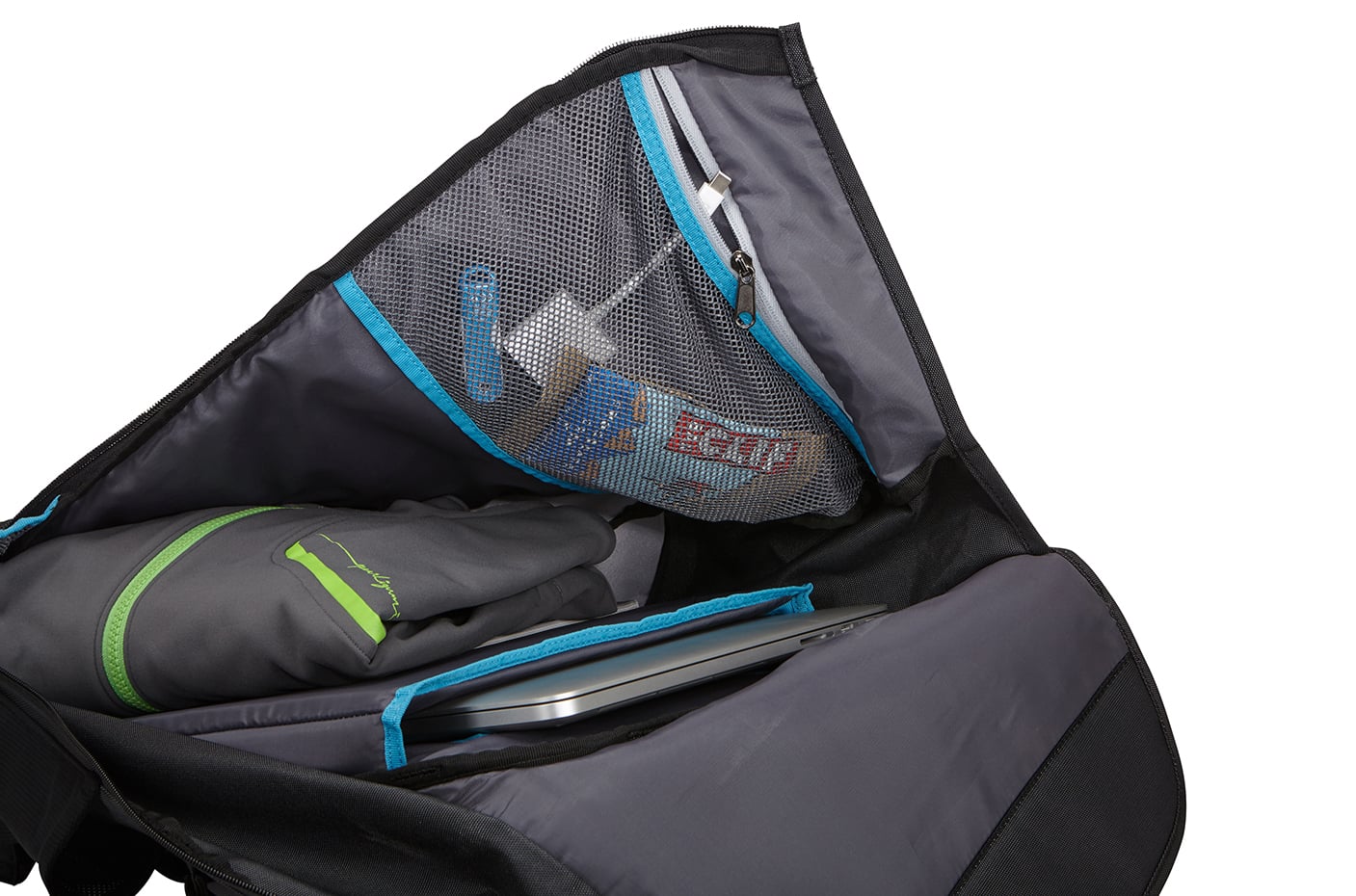 Thule Subterra Backpack 25L in Dark Shadow — interior view 2 # color_Dark Shadow