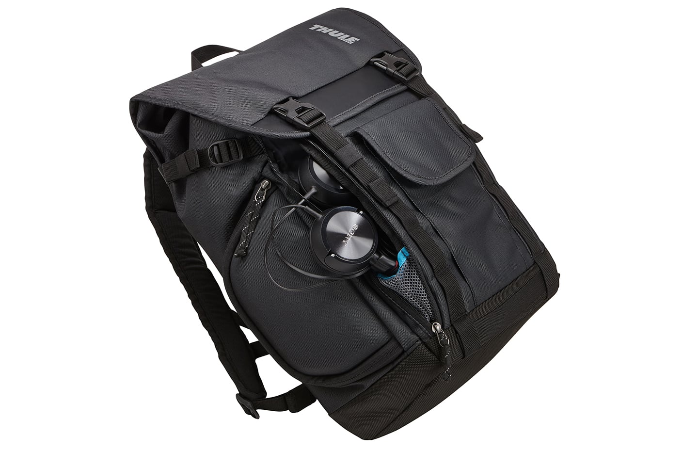 Thule Subterra Backpack 25L in Dark Shadow — angle view 5 # color_Dark Shadow