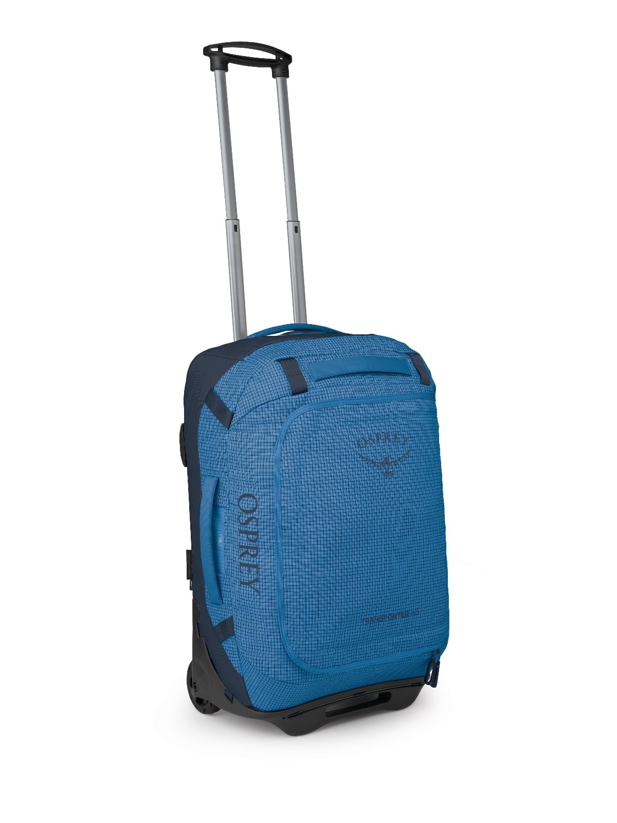 Osprey Transporter Wheeled Duffel 40L in Blue Flame / Nocturnal Blue — front view