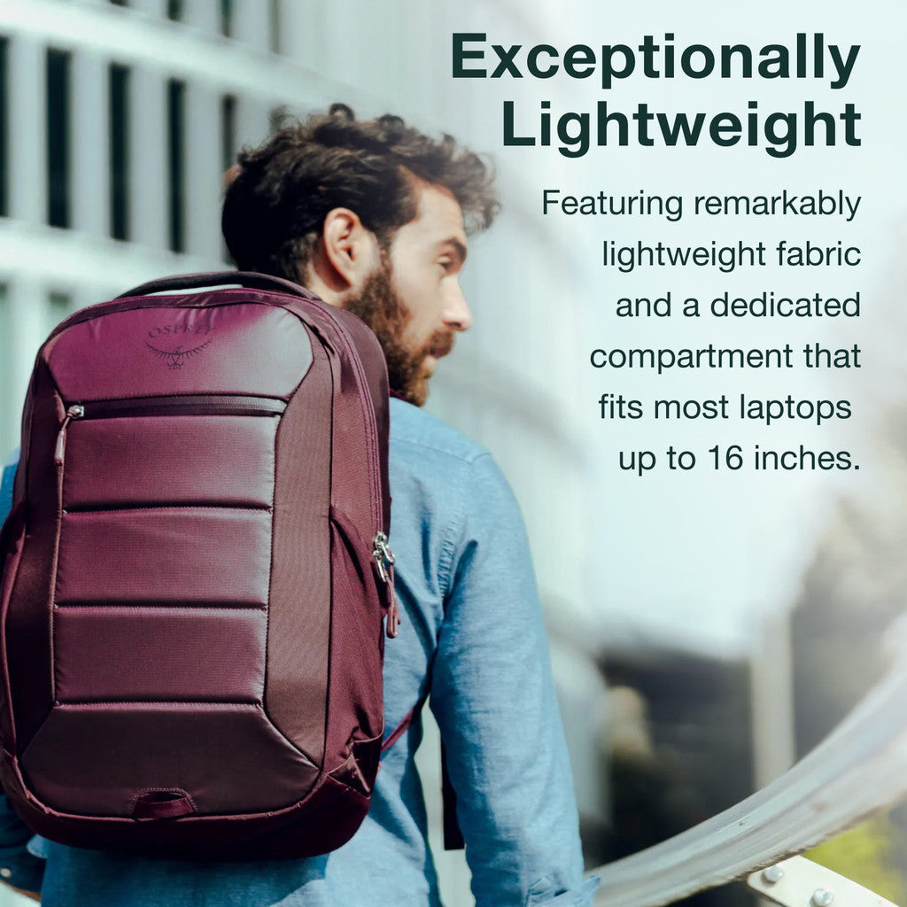 Osprey Ozone Laptop Backpack 28L in Moody Burgundy — detail view 3