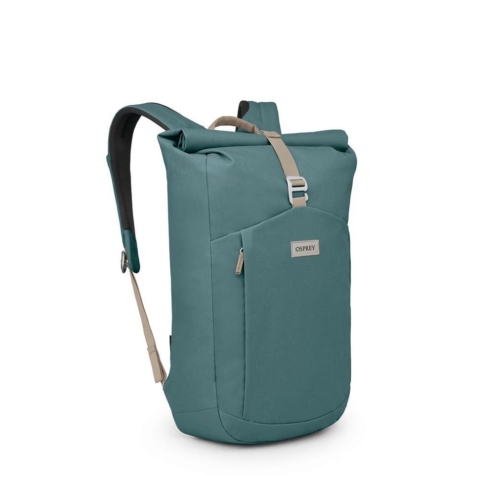 Osprey Arcane Roll Top Backpack 24L in Cascade Blue Heather — front view # color_Cascade Blue Heather