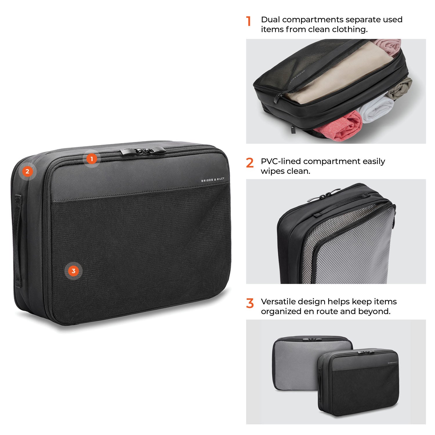 Briggs & Riley Travel Essentials Double-Sided Packing Cube - Black