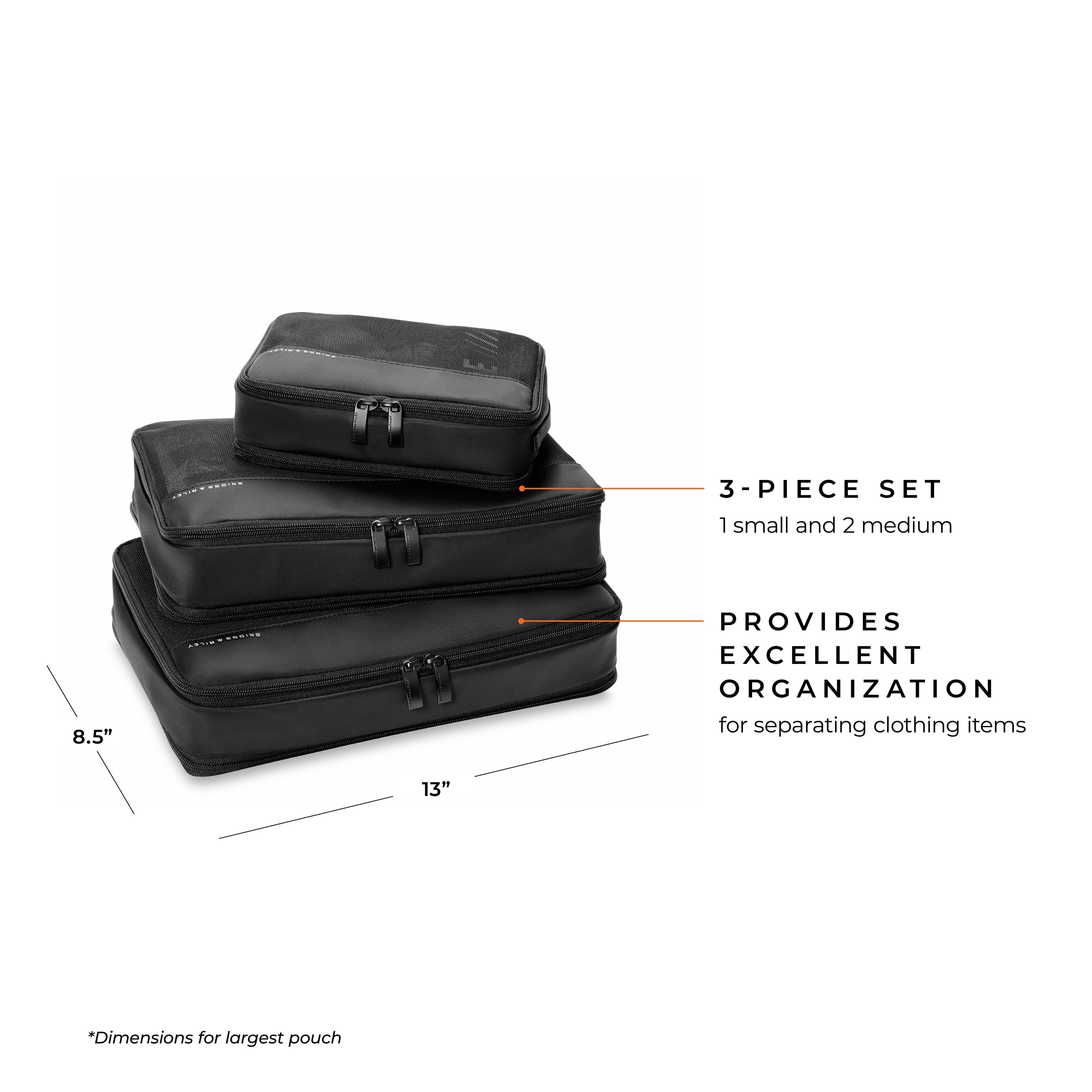 Briggs & Riley Travel Essentials Carry-On Compression Packing Cube Set - Black
