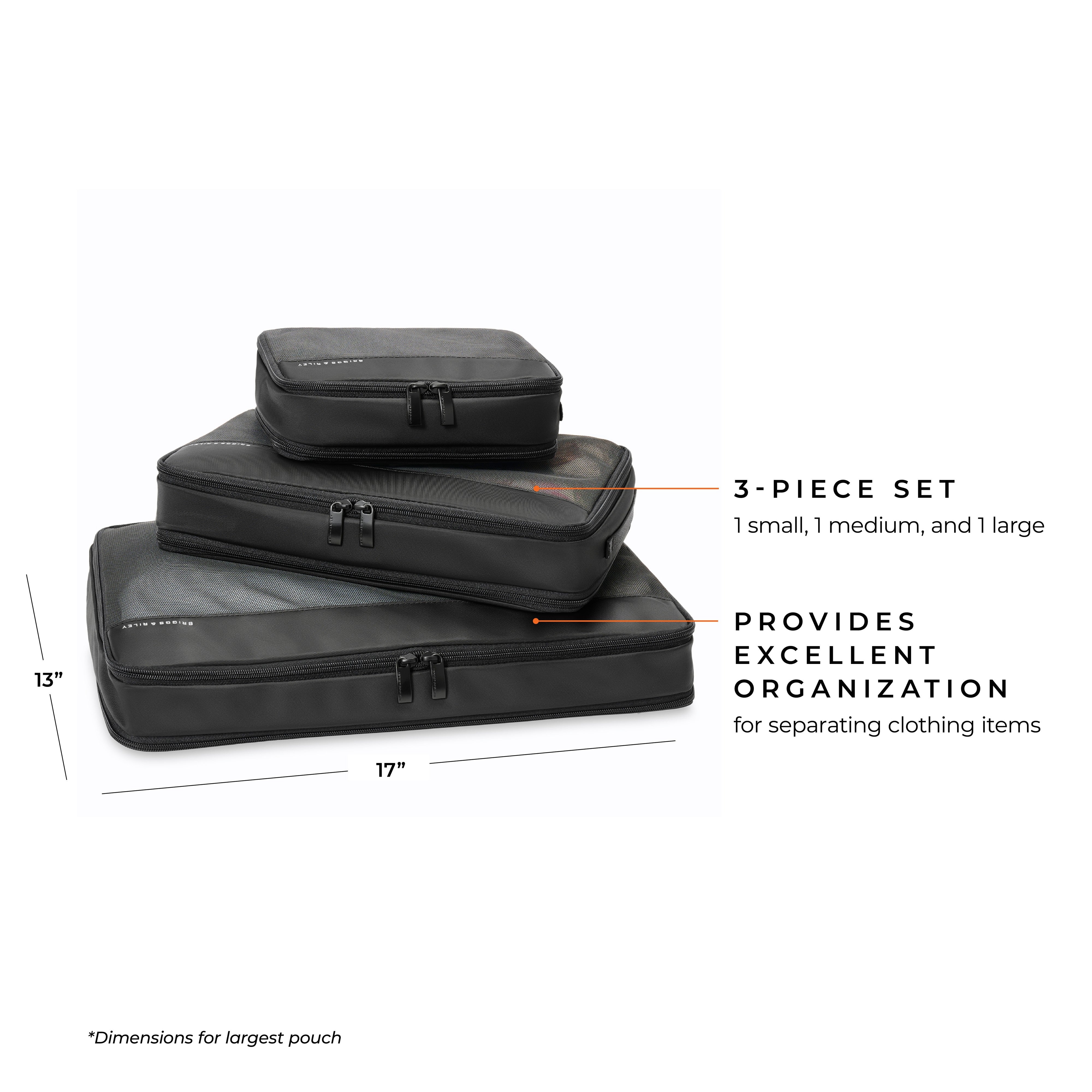 Briggs & Riley Travel Essentials Check-In Compression Packing Cube Set - Black