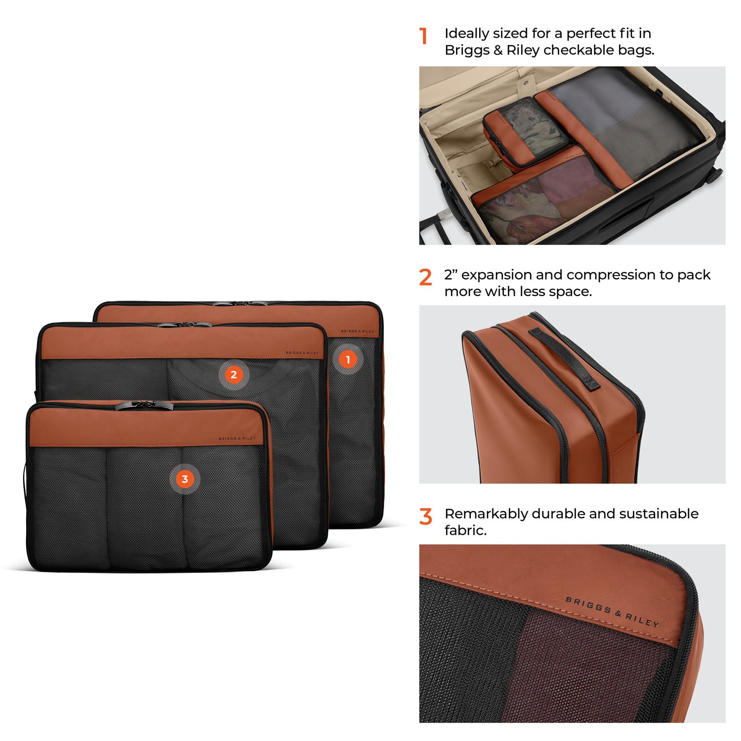 Briggs & Riley Travel Essentials Check-In Compression Packing Cube Set - Canyon