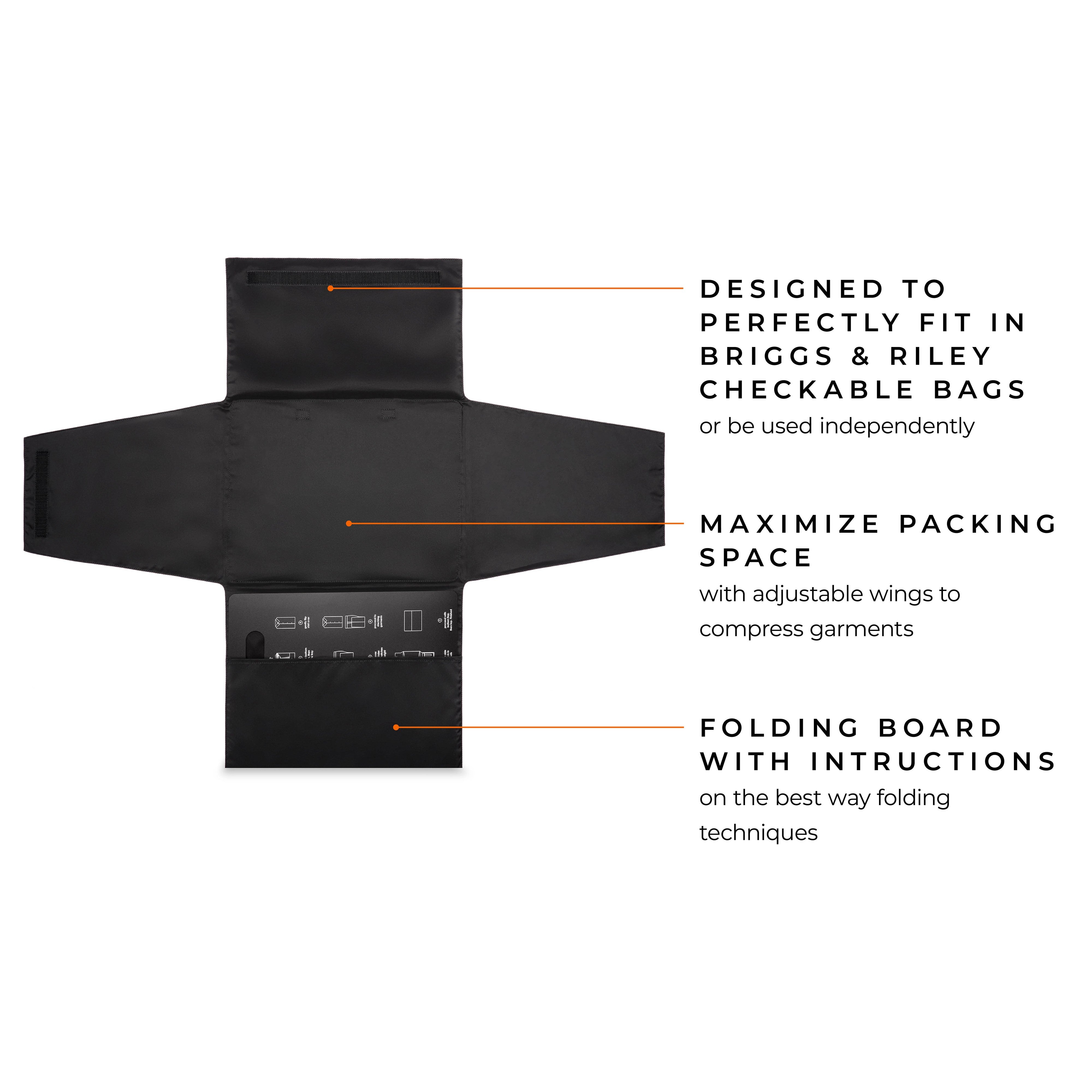 Briggs & Riley Garment Folder in Black — detail view