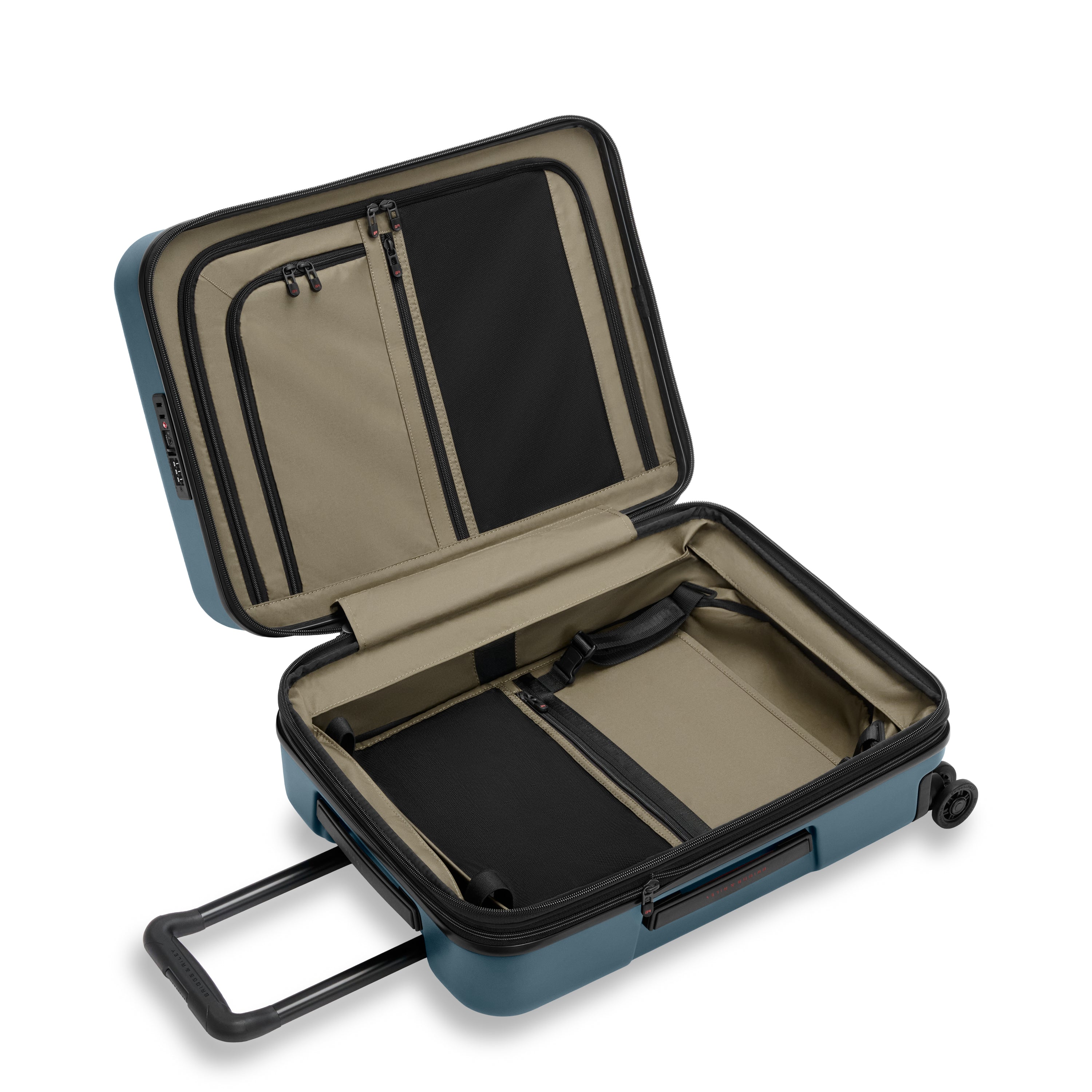 Briggs & Riley ZDX Global 21" Hardside Carry-On Expandable Spinner in Ocean — interior view # color_Ocean