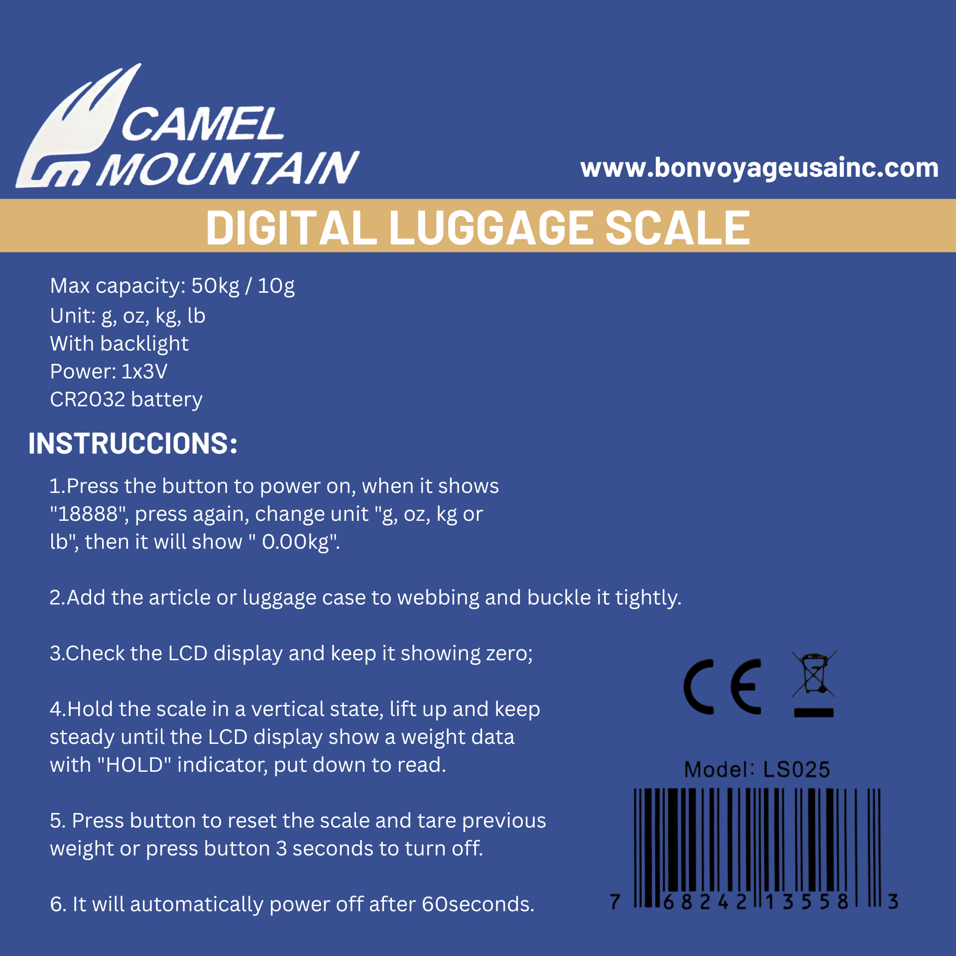 Camel Mountain LS025 Digital Luggage Scale